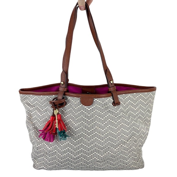 Fossil Rachel Chevron Stripe Tote Bag - Picture 1 of 12